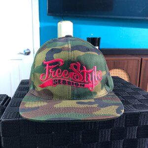Freestyle Sessions Starter Snapback Hat Camo Red Logo